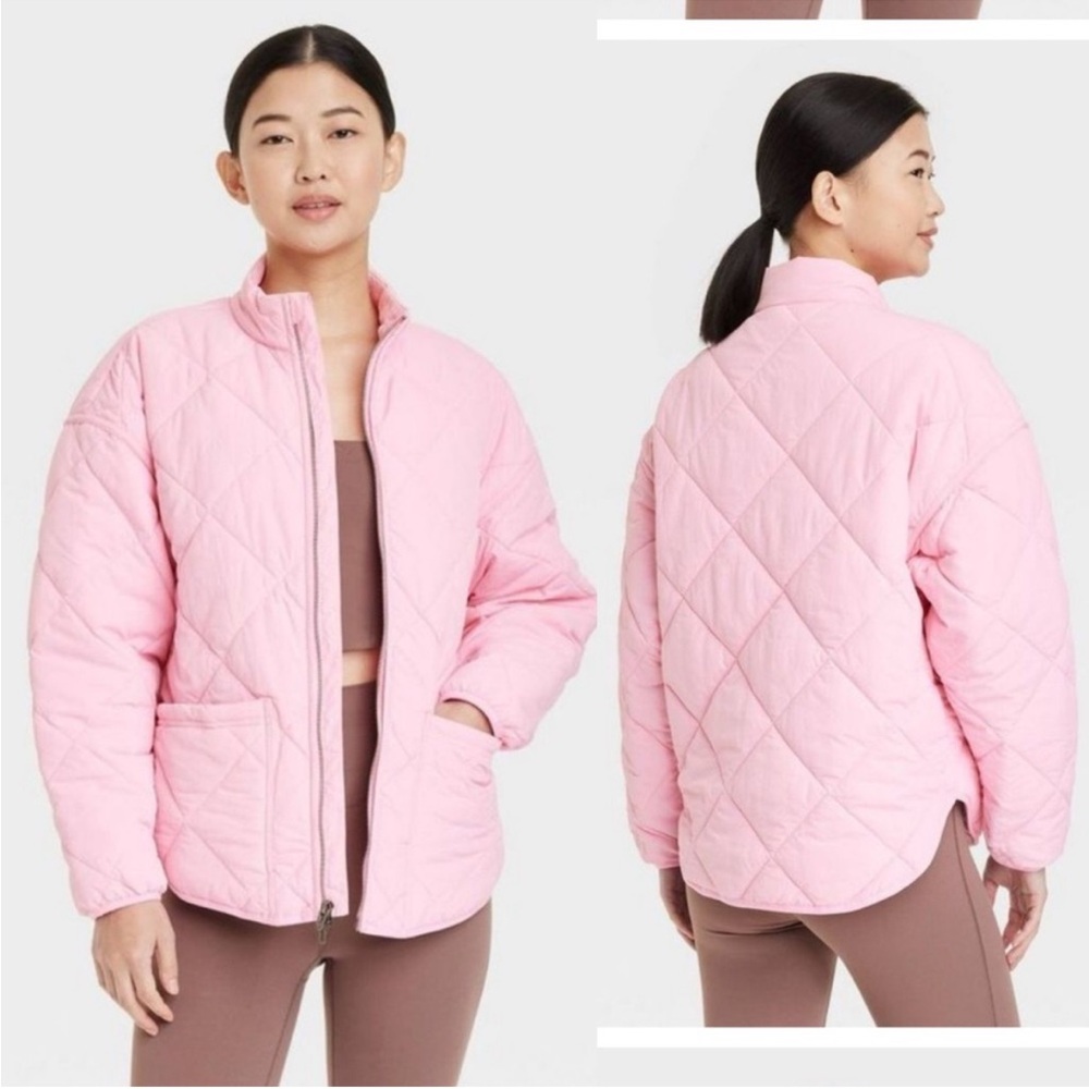 all in motion Light Pink Quilted Diamond Puffer Jacket